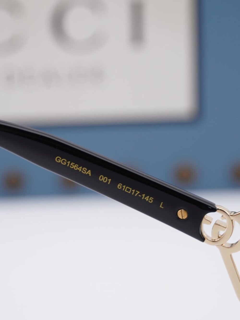 Gucci GG1564SA 001 Women Square Sunglasses - Endura Gold / Grey Gradient - Picture 9 of 13